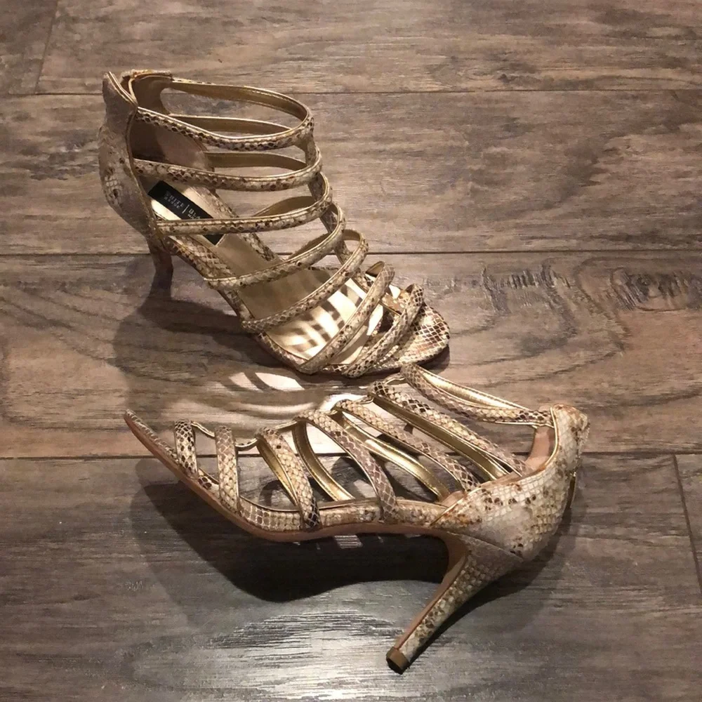 White House Black Market snake skin sandals